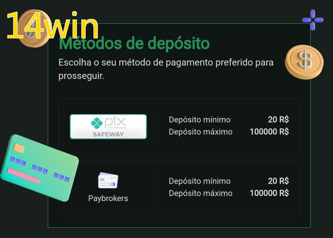 O cassino 14winbet oferece uma grande variedade de métodos de pagamento